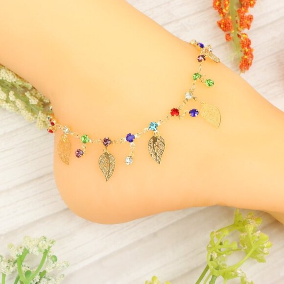 "Handmade Anklet – Elegant & Delicate Jewelry for Women | UNVRC1166 - Picture 9 of 10